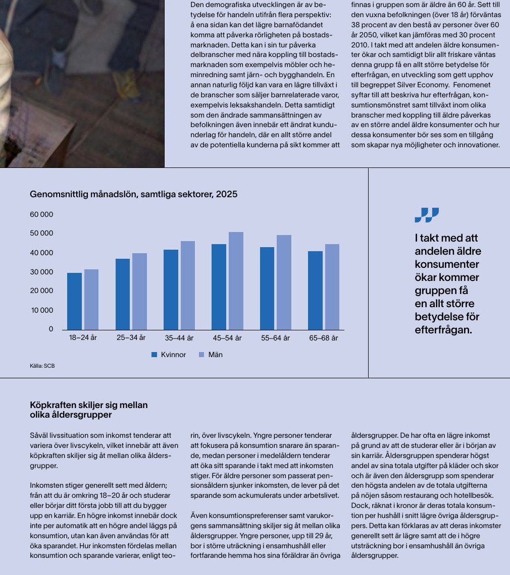 Originaldiagram ur rapporten över medelinkomst och befolkningens åldersfördelning.